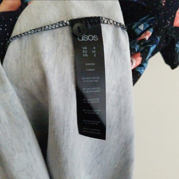 NWT - ASOS Black Floral Short Sleeve Dress 🌸 - Picture 4 of 4